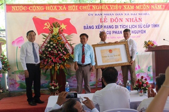 Mộ cụ Phan Văn Nguyên được xếp hạng Di tích lịch sử cấp tỉnh
